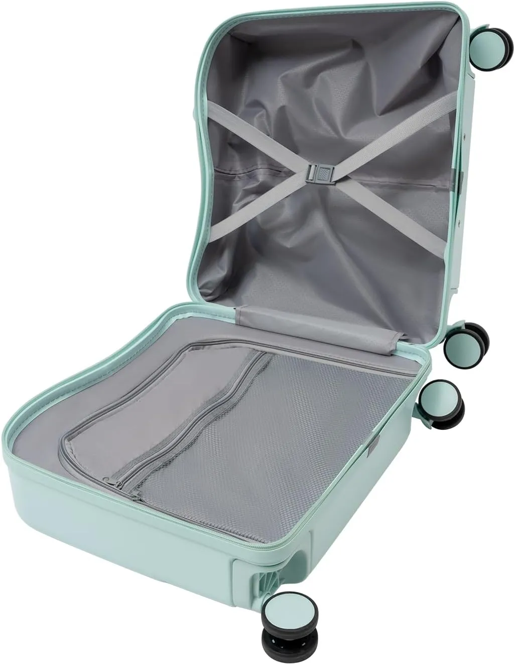 18 inch Children's Ride On Trolley, Kids Ride On Luggage with Safety Belt and Universal Wheel, Kids Ride-On Suitcase, Waterproof Unisex Boys Girls Travel Suitcase (Mint Green)