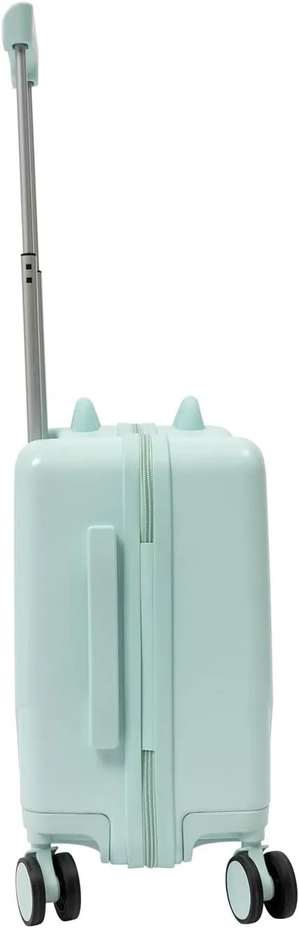 18 inch Children's Ride On Trolley, Kids Ride On Luggage with Safety Belt and Universal Wheel, Kids Ride-On Suitcase, Waterproof Unisex Boys Girls Travel Suitcase (Mint Green)
