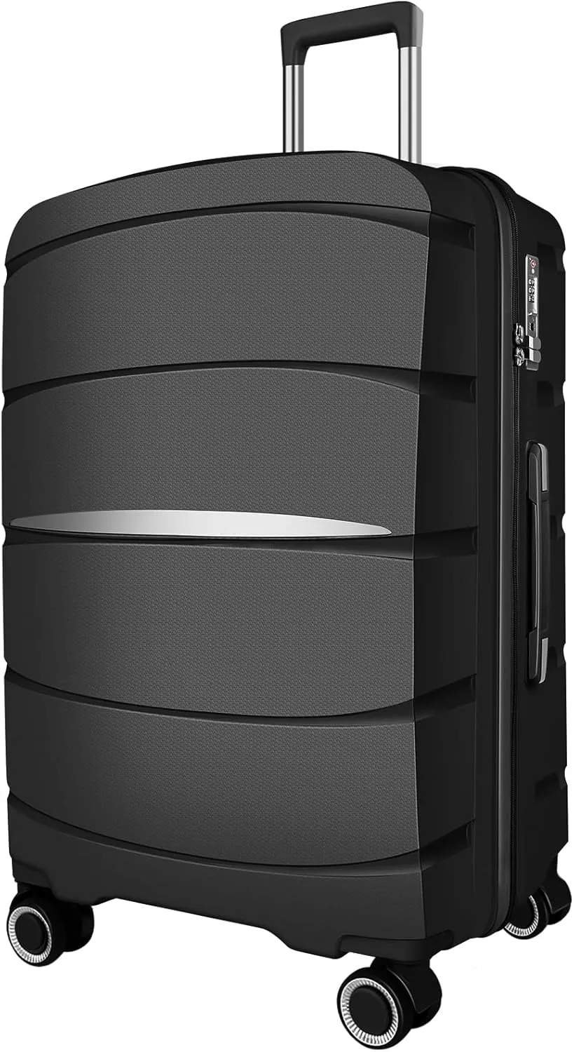 20 Inch Carry-On Luggage 22x14x9 Airline Approved, PP Suitcase with Spinner Wheels