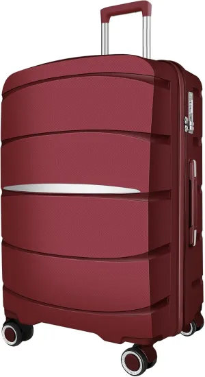 20 Inch Carry-On Luggage 22x14x9 Airline Approved, PP Suitcase with Spinner Wheels