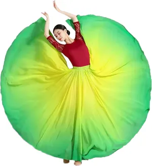 720 Degree Gradient Long Skirt Modern Dance Classical Ballet Lyric Dance Long Skirt
