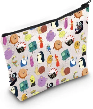 Adventure Cartoon Characters Cosmetic Zipper Bag Finn With Friends Gift Animation Fans Gift (Finn), White