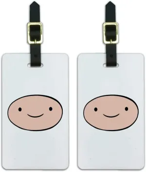 Adventure Time Finn Head Luggage ID Tags Suitcase Carry-On Cards - Set of 2