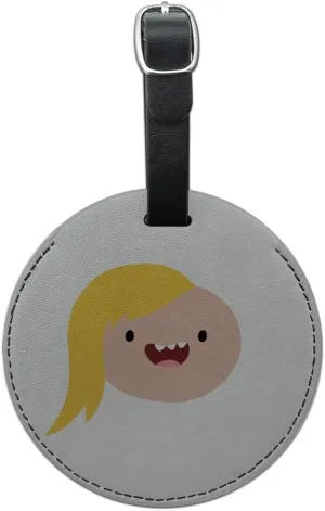 Adventure Time Fionna Head Round Leather Luggage Card Suitcase Carry-On ID Tag