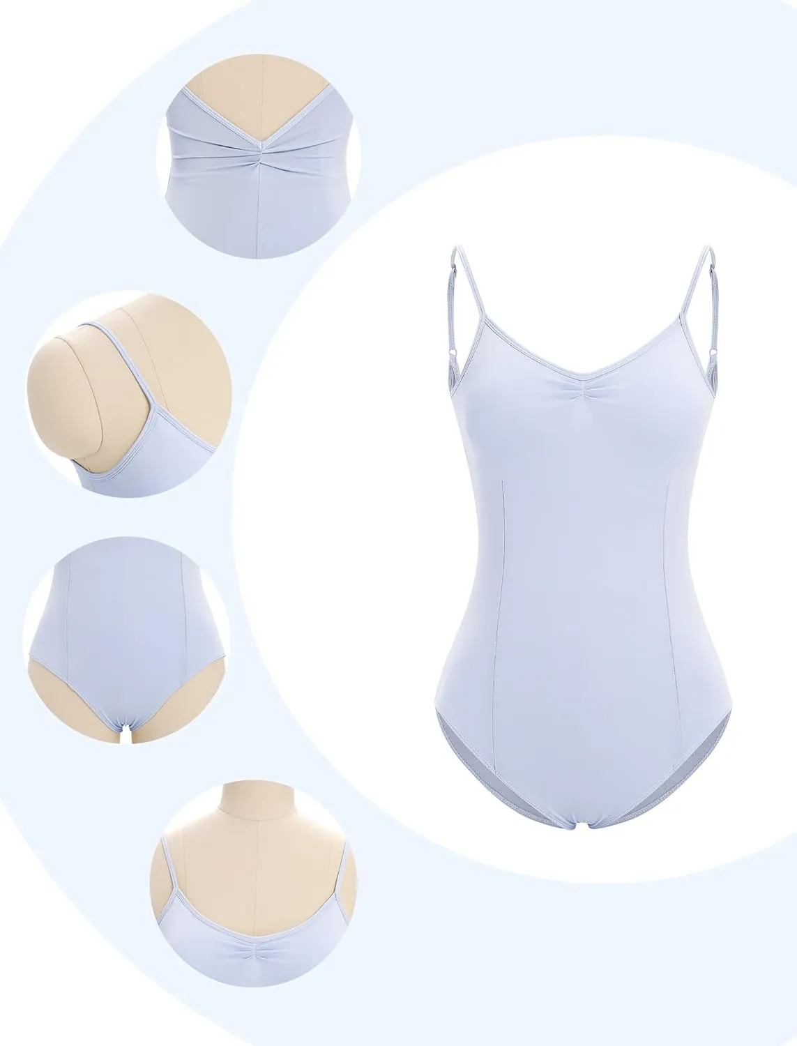 AFAVOM Ballet Leotard for Women Camisole Dance Leotards Solid Sleeveless Backless Bodysuit Gymnastics Tank Leotard Dancewear