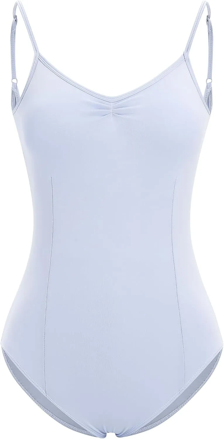 AFAVOM Ballet Leotard for Women Camisole Dance Leotards Solid Sleeveless Backless Bodysuit Gymnastics Tank Leotard Dancewear
