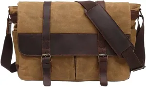 Anti-Theft Adventure Duffle Bag Waterproof Waxed Canvas Vintage Laptop Briefcase Business Satchel Computer