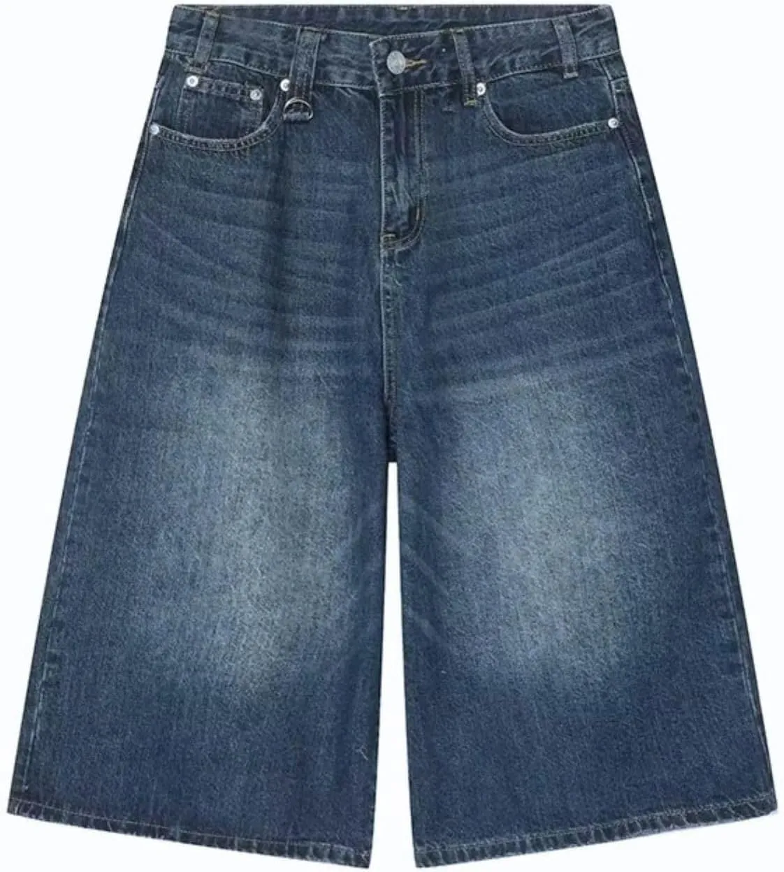 Baggy Wide Leg Cropped Jeans for Women Men Low Waist Jorts Y2k Casual Denim Pants Grunge Summer Clothes.