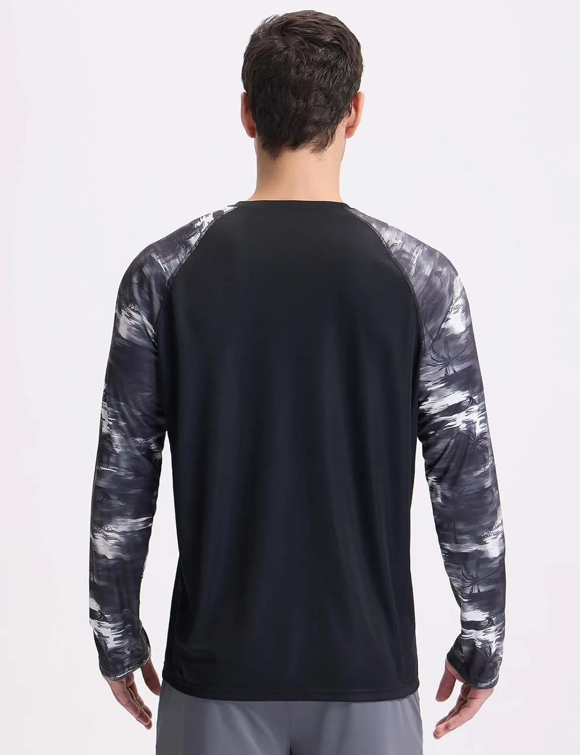 baleaf Men's Sun Protection Swim Shirts Zipper Pocket Rash Guard Shirt Quick Dry Long Sleeve Sun Shirt UPF 50 