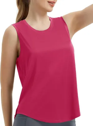 baleaf Women's Sleeveless Workout Tank Tops Loose Running Athletic Top Racerback Tennis Exercise Yoga Flowy Shirts