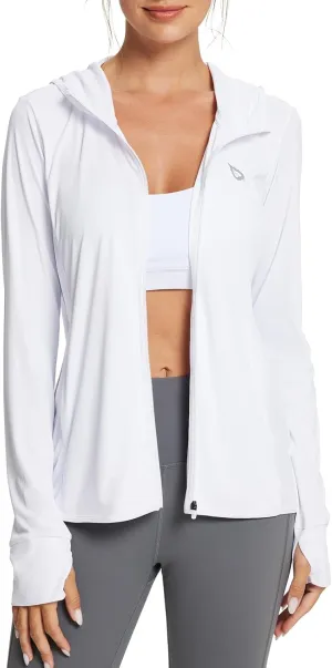baleaf Women's UPF 50  Sun Protection Shirts SPF Jacket UV Cooling Hoodie Long Sleeve Summer Clothing for Outdoor Hiking
