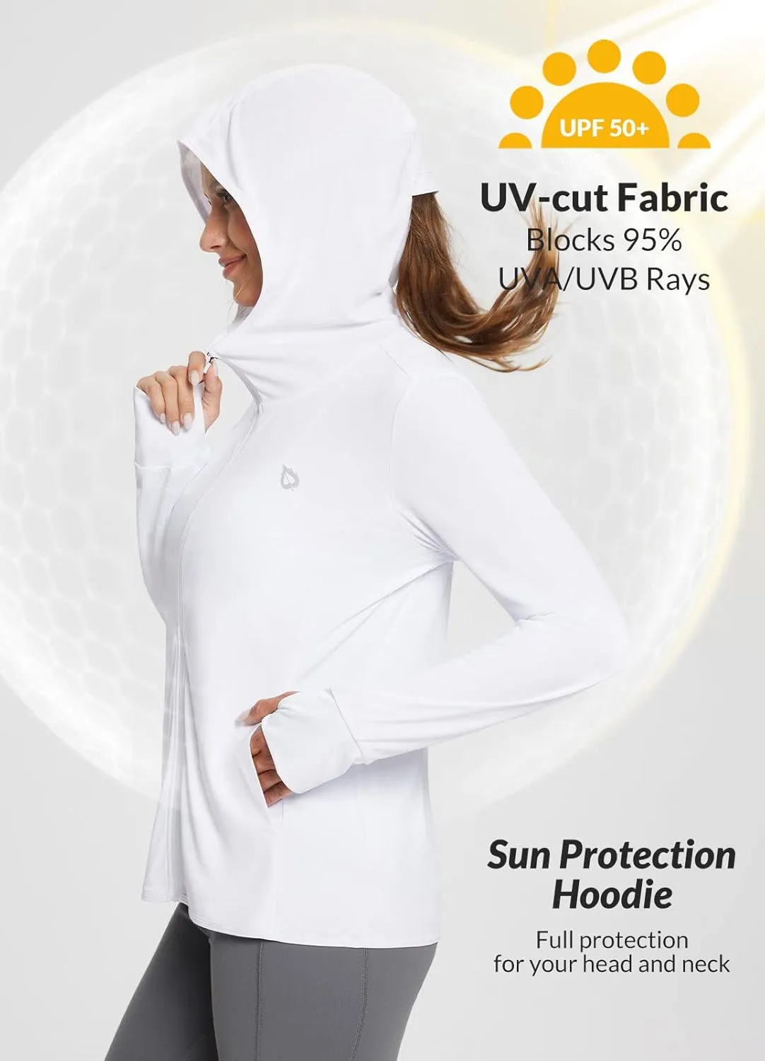 baleaf Women's UPF 50  Sun Protection Shirts SPF Jacket UV Cooling Hoodie Long Sleeve Summer Clothing for Outdoor Hiking