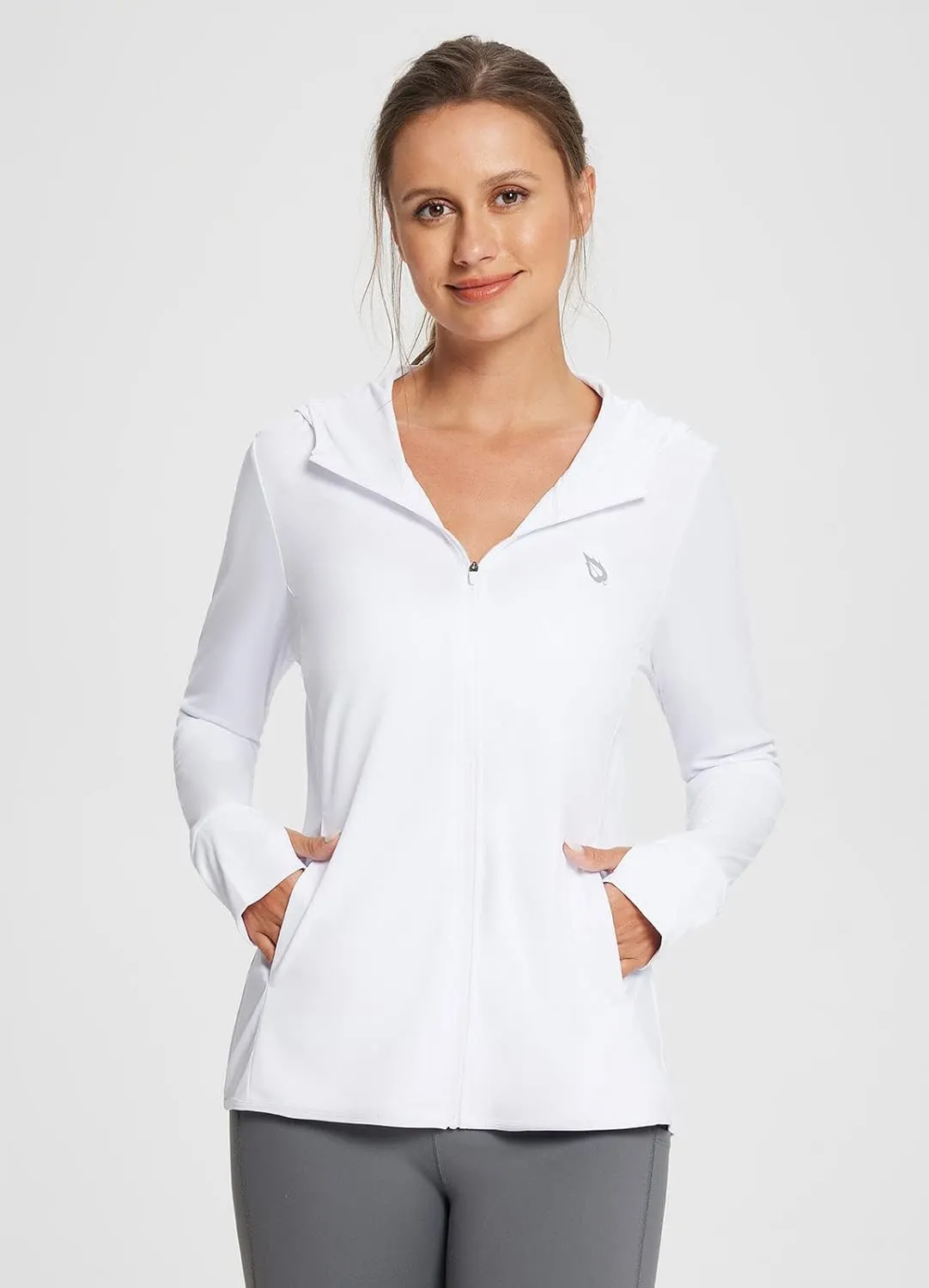 baleaf Women's UPF 50  Sun Protection Shirts SPF Jacket UV Cooling Hoodie Long Sleeve Summer Clothing for Outdoor Hiking