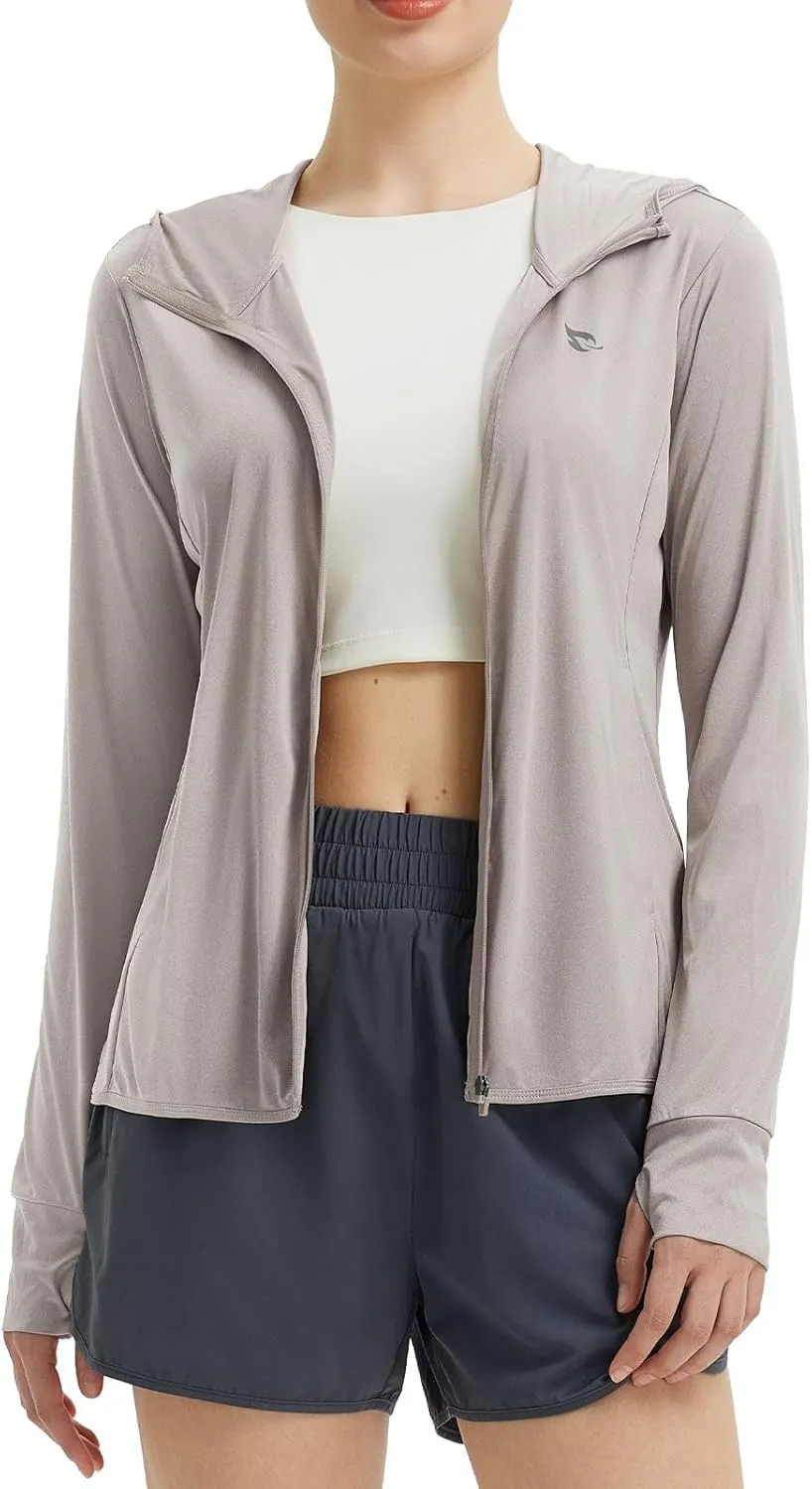 baleaf Women's UPF 50  Sun Protection Shirts SPF Jacket UV Cooling Hoodie Long Sleeve Summer Clothing for Outdoor Hiking