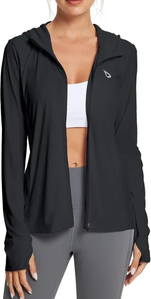 baleaf Women's UPF 50  Sun Protection Shirts SPF Jacket UV Cooling Hoodie Long Sleeve Summer Clothing for Outdoor Hiking