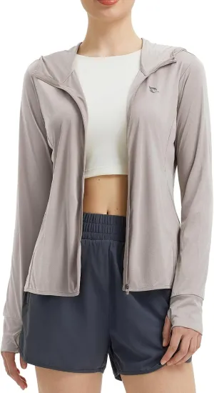baleaf Women's UPF 50  Sun Protection Shirts SPF Jacket UV Cooling Hoodie Long Sleeve Summer Clothing for Outdoor Hiking