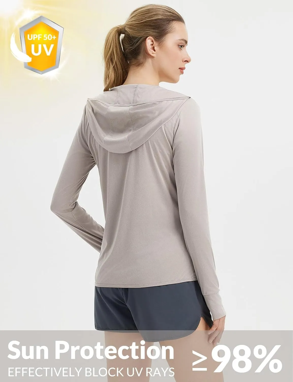baleaf Women's UPF 50  Sun Protection Shirts SPF Jacket UV Cooling Hoodie Long Sleeve Summer Clothing for Outdoor Hiking