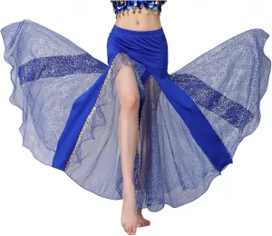 Belly Dance Skirt, Sequin Slit Dance Costume Outfit, Wrap Hip Skirts, Stage Performance Competition Skirt