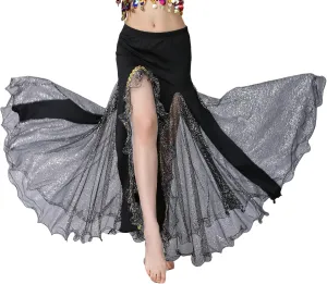 Belly Dance Skirt, Sequin Slit Dance Costume Outfit, Wrap Hip Skirts, Stage Performance Competition Skirt
