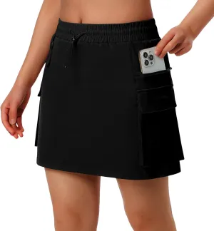 beroy Women's 16" Hiking Cargo Skorts Skirts Built-in Shorts Golf Travel Skirt Athletic Casual 4 Pockets
