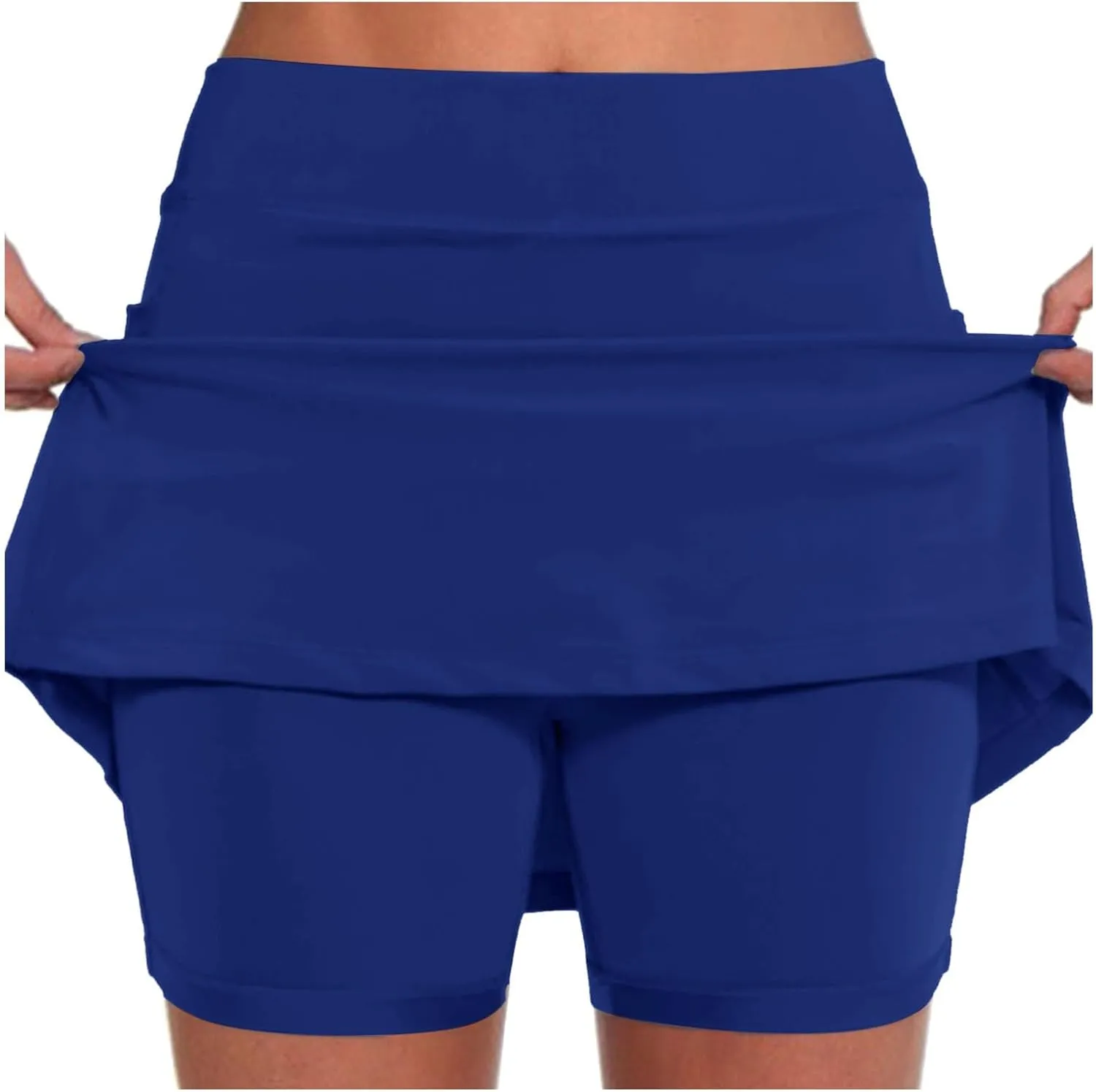 Black Mini Skirt with Shorts High Waisted Womens Skorts with Pockets Tummy Control Plus Size Athletic Sports Skirt