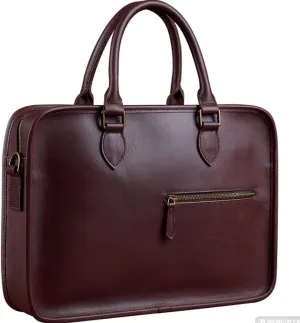 Briefcase Men's Leather Casual Man Handbag Coffee Fashion Shoulder Business Office Laptop 15 Inch Bag (Color : A Size : 27x39cm)