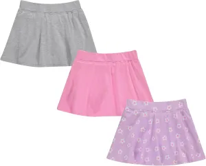 BTween 3 Pack Skorts for Girls - Kids Scooter Skirts - Skirt Layered Shorts