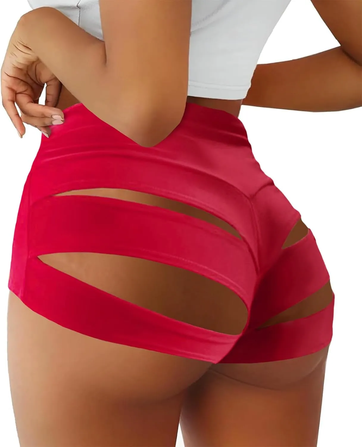 BZB Women's Cut Out Yoga Shorts Scrunch Booty Hot Pants High Waist Gym Workout Active Butt Lifting Sports Leggings