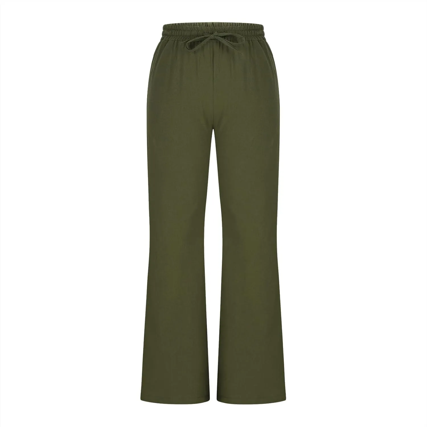 Cotton Linen Pants Women Summer Drawstring Plus Size Linen Pants for Women Casual Baggy High Waisted Pants Trousers