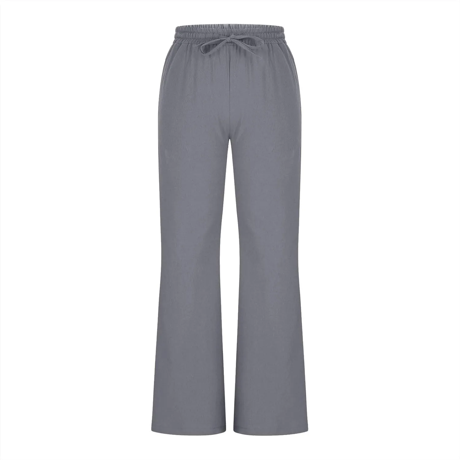Cotton Linen Pants Women Summer Drawstring Plus Size Linen Pants for Women Casual Baggy High Waisted Pants Trousers