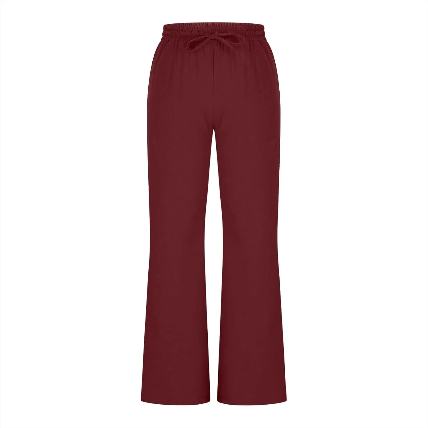 Cotton Linen Pants Women Summer Drawstring Plus Size Linen Pants for Women Casual Baggy High Waisted Pants Trousers