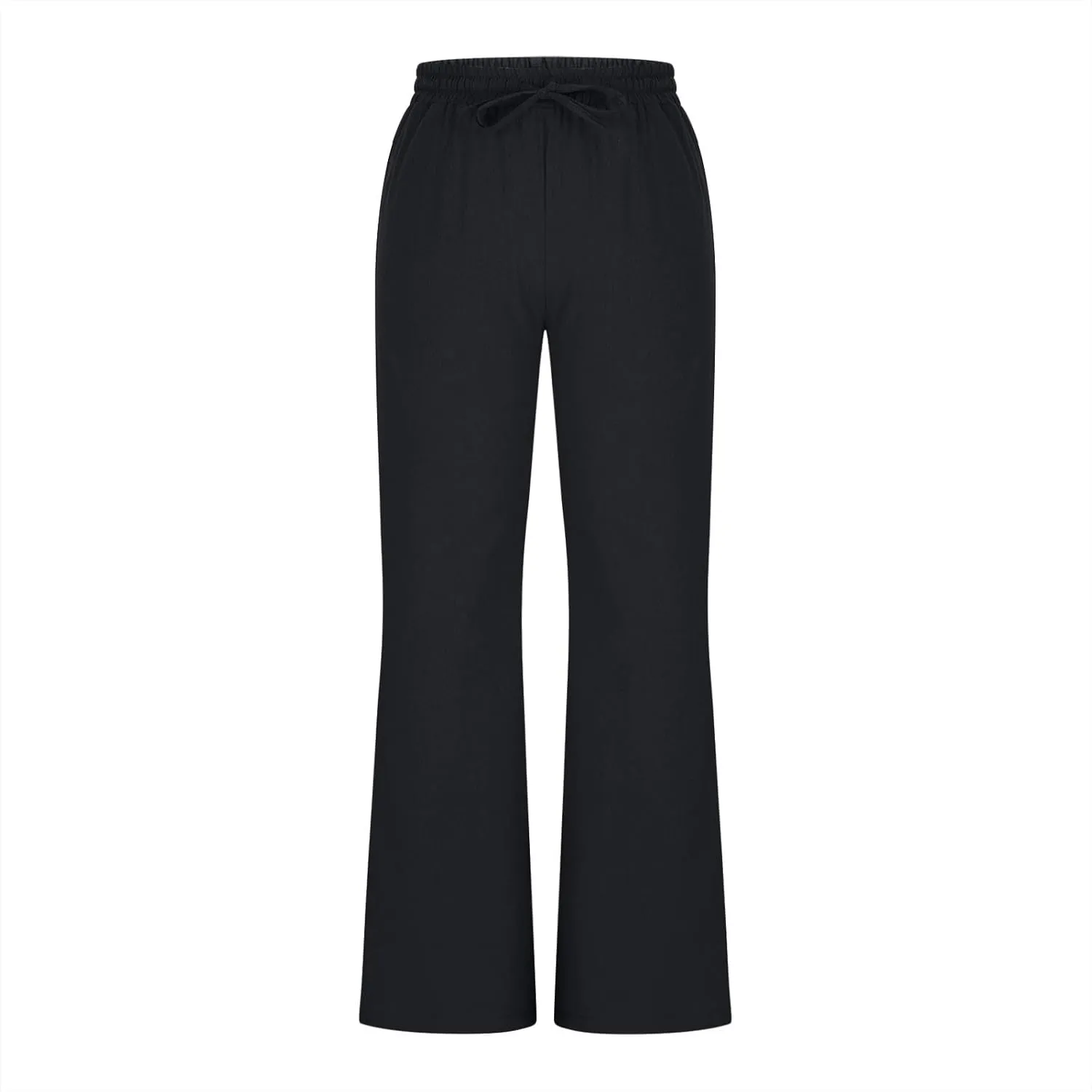 Cotton Linen Pants Women Summer Drawstring Plus Size Linen Pants for Women Casual Baggy High Waisted Pants Trousers
