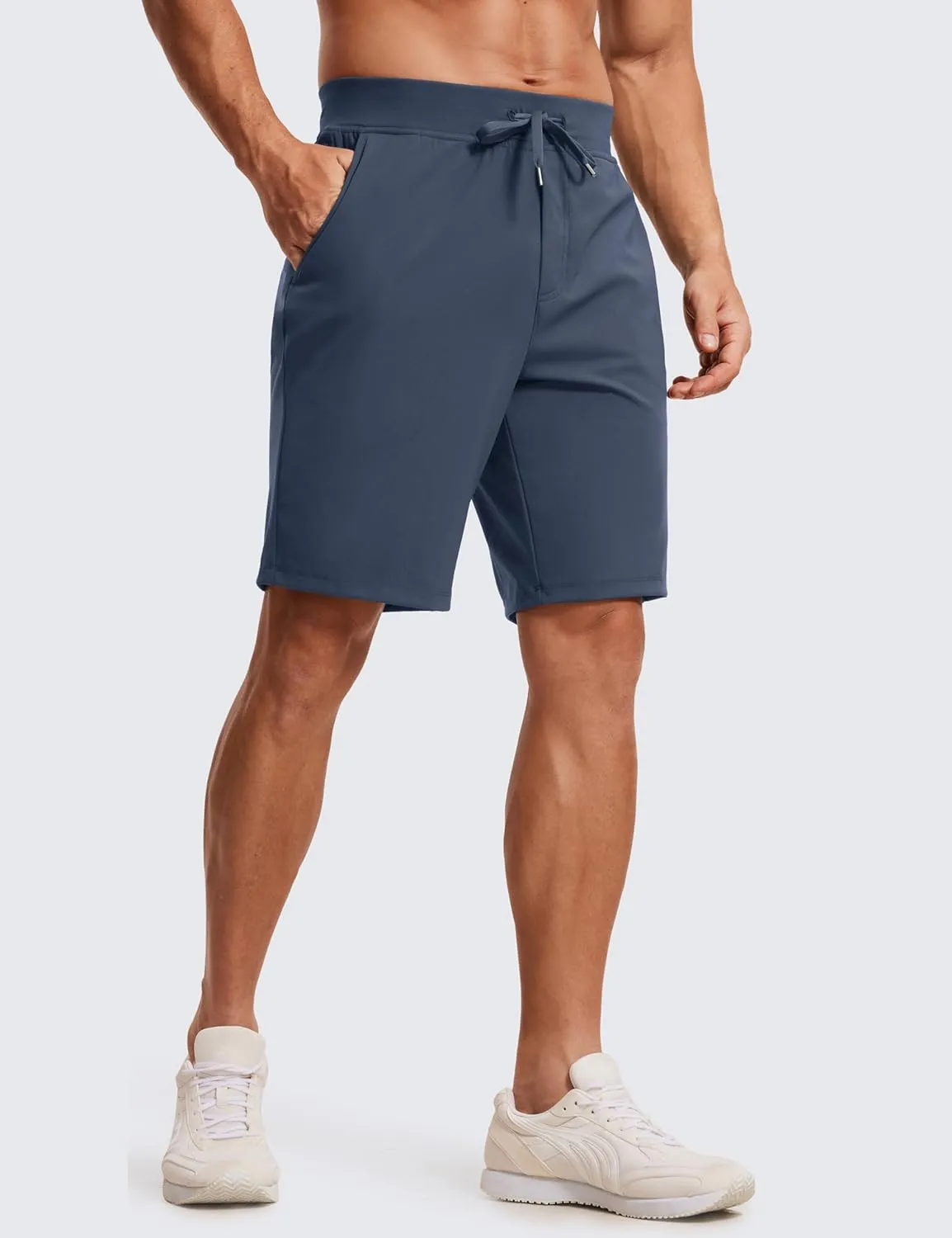 CRZ YOGA Men's Four-Way Stretch Workout Shorts - 9'' Soft Durable for Casual Athletic with Pockets
