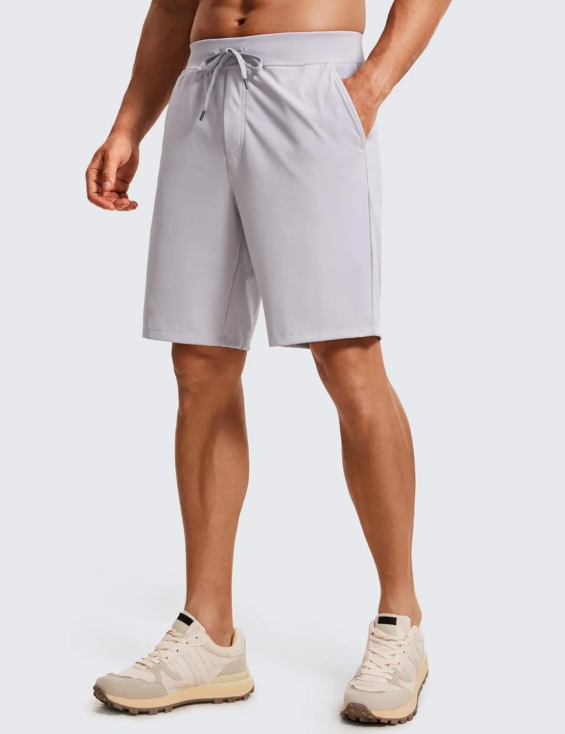 CRZ YOGA Men's Four-Way Stretch Workout Shorts - 9'' Soft Durable for Casual Athletic with Pockets