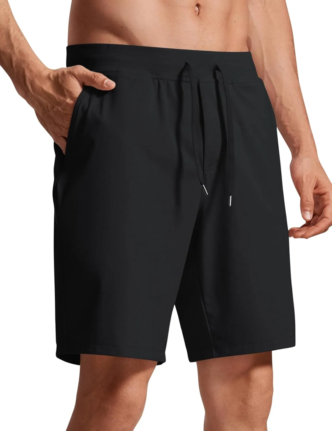 CRZ YOGA Men's Four-Way Stretch Workout Shorts - 9'' Soft Durable for Casual Athletic with Pockets