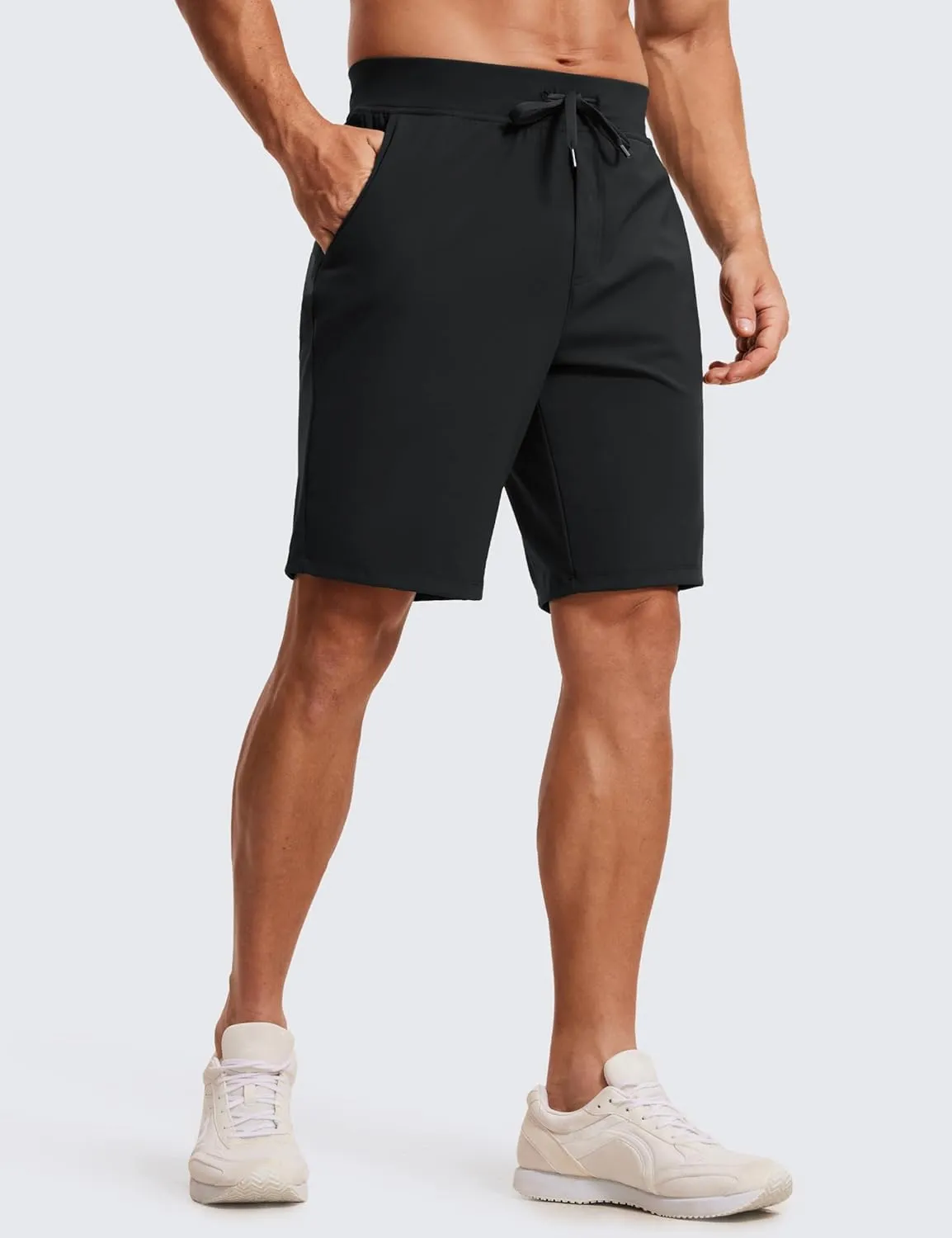 CRZ YOGA Men's Four-Way Stretch Workout Shorts - 9'' Soft Durable for Casual Athletic with Pockets