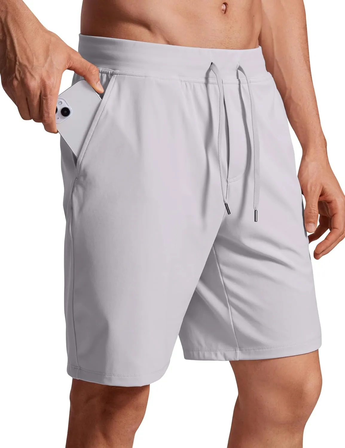 CRZ YOGA Men's Four-Way Stretch Workout Shorts - 9'' Soft Durable for Casual Athletic with Pockets