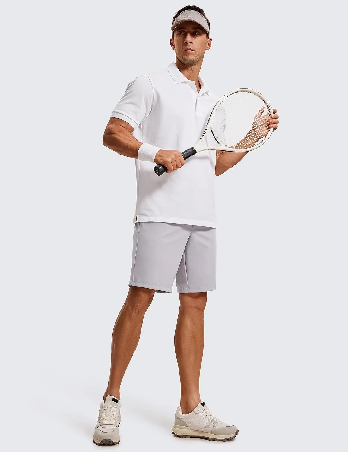 CRZ YOGA Men's Four-Way Stretch Workout Shorts - 9'' Soft Durable for Casual Athletic with Pockets