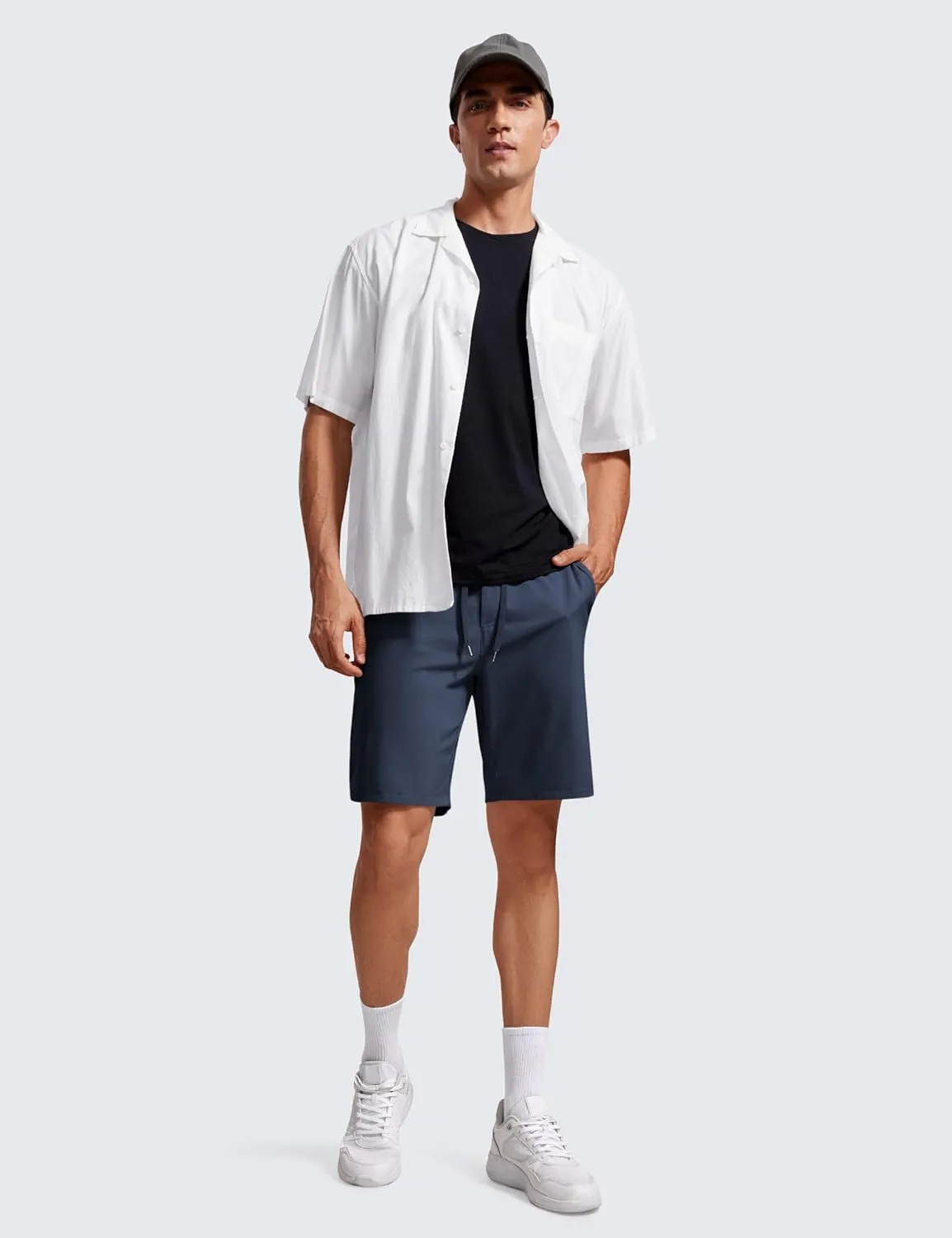CRZ YOGA Men's Four-Way Stretch Workout Shorts - 9'' Soft Durable for Casual Athletic with Pockets