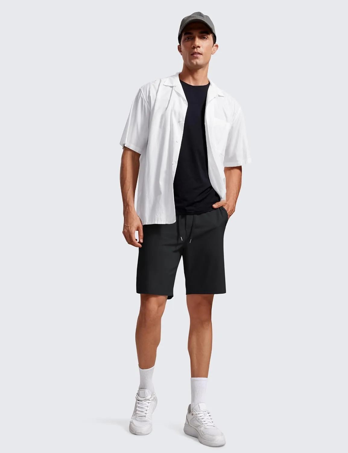 CRZ YOGA Men's Four-Way Stretch Workout Shorts - 9'' Soft Durable for Casual Athletic with Pockets