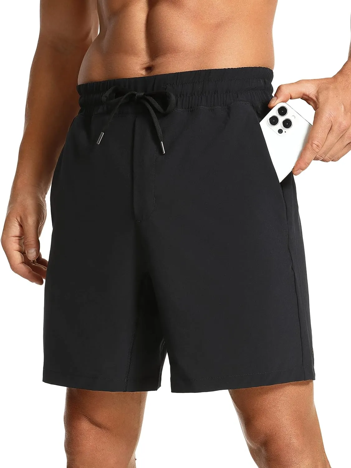 CRZ YOGA Men's Linerless Workout Shorts - 7'' Quick Dry for Running Sports Athletic Gym with Pockets