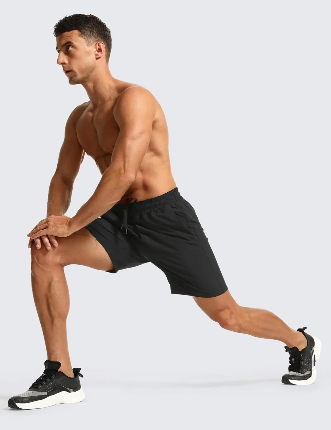 CRZ YOGA Men's Linerless Workout Shorts - 7'' Quick Dry for Running Sports Athletic Gym with Pockets