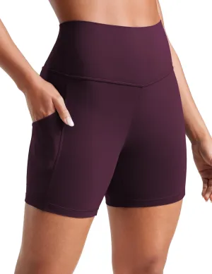 CRZ YOGA Womens Butterluxe Biker Shorts with Pockets 5 Inches - High Waisted Volleyball Workout Athletic Yoga