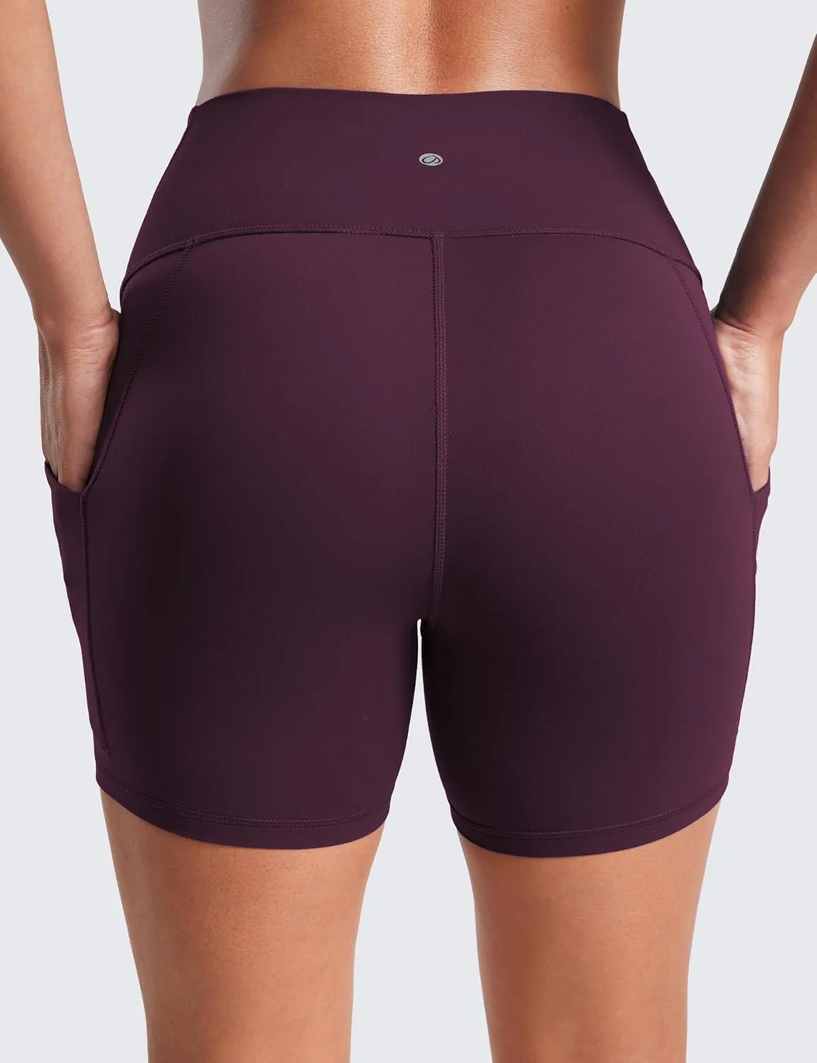 CRZ YOGA Womens Butterluxe Biker Shorts with Pockets 5 Inches - High Waisted Volleyball Workout Athletic Yoga