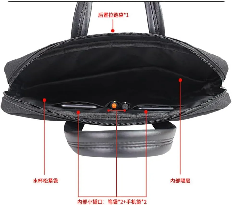 CSCDD Briefcase Large Capacity Business Portable File Bag Portable Office Thickened Shoulder Strap Conference Bag