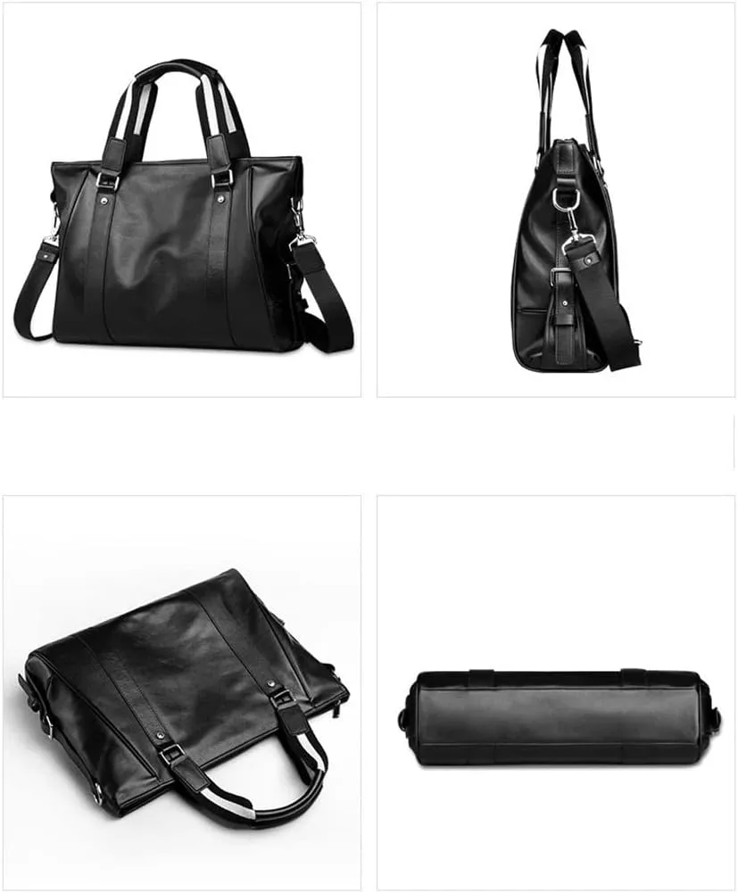 CSCDD Handbag Leather Bag Horizontal Computer Bag Men's Business Trip Business Large Capacity Briefcase