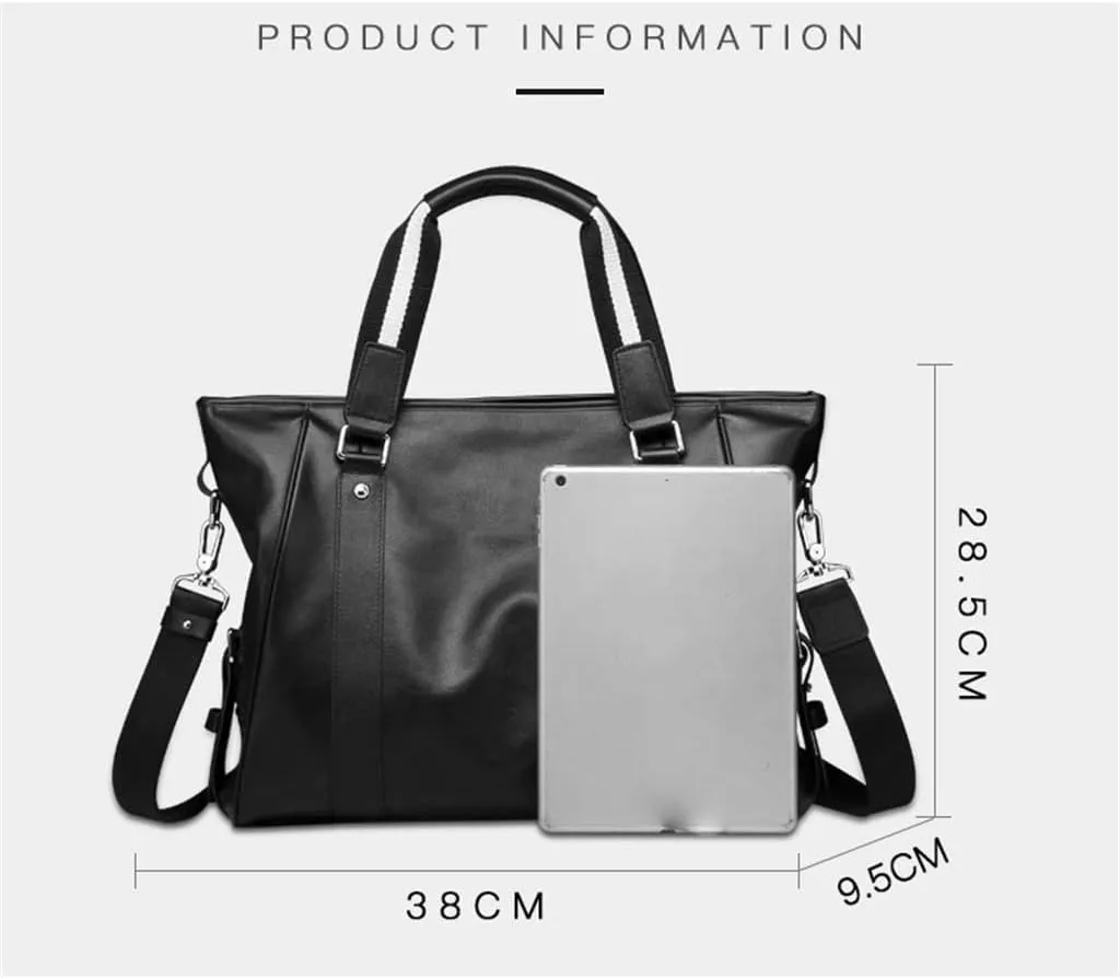 CSCDD Handbag Leather Bag Horizontal Computer Bag Men's Business Trip Business Large Capacity Briefcase