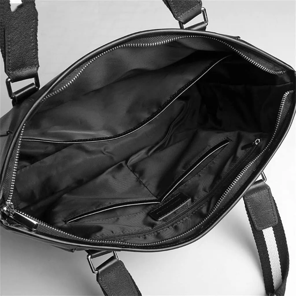 CSCDD Handbag Leather Bag Horizontal Computer Bag Men's Business Trip Business Large Capacity Briefcase