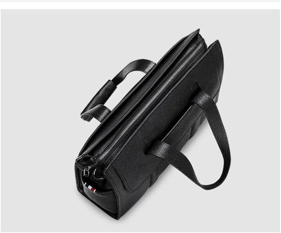 CSCDD Men's Bag Leather Handbag Cowhide Computer Bag 15.6 Inch Business Large Capacity Briefcase Crossbody Bag