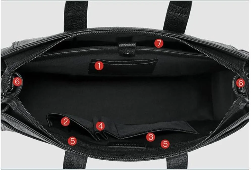 CSCDD Men's Bag Leather Handbag Cowhide Computer Bag 15.6 Inch Business Large Capacity Briefcase Crossbody Bag